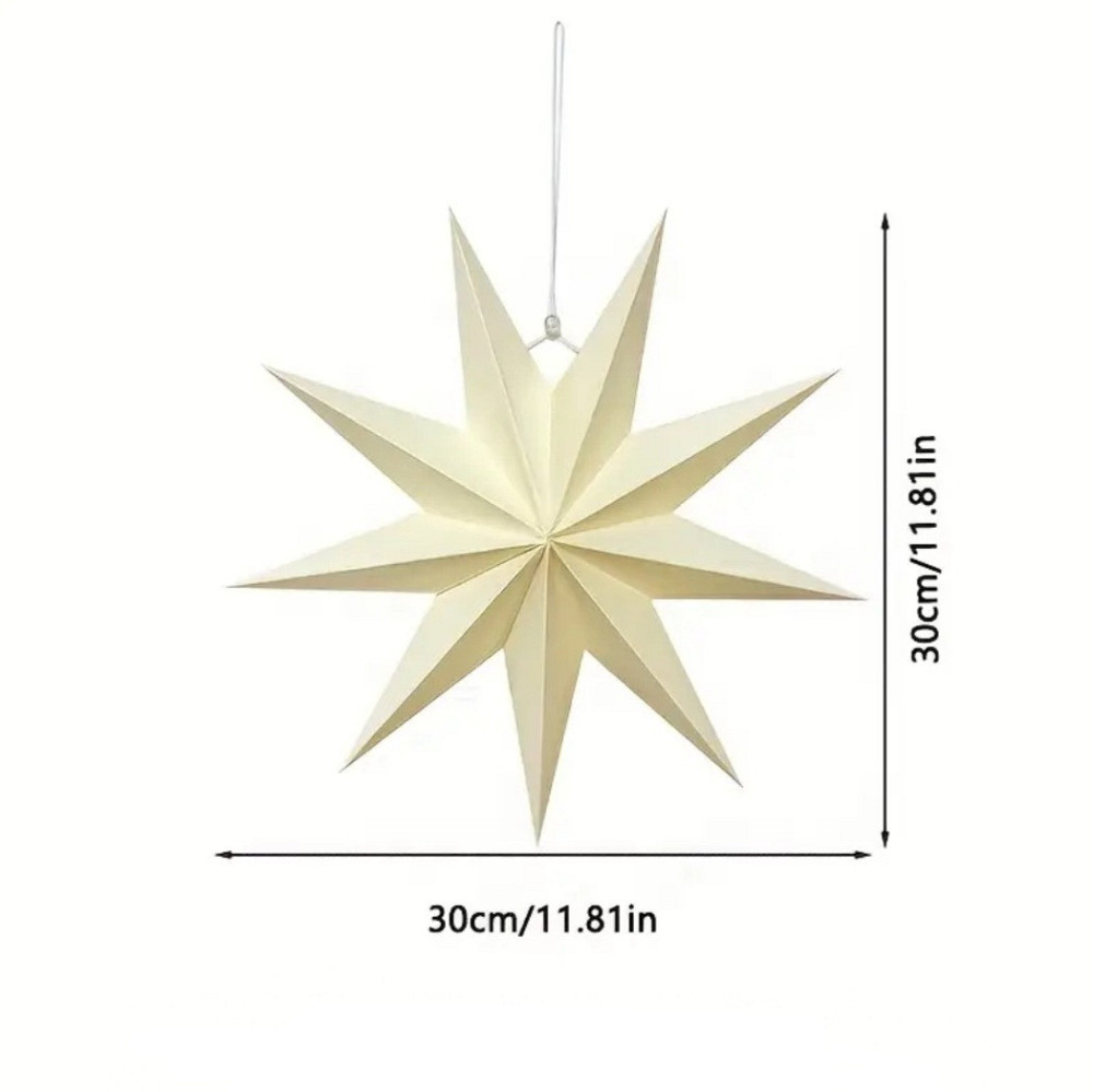 Звезда из картона девятиконечная 30 см кремовый Киев - изображение 2