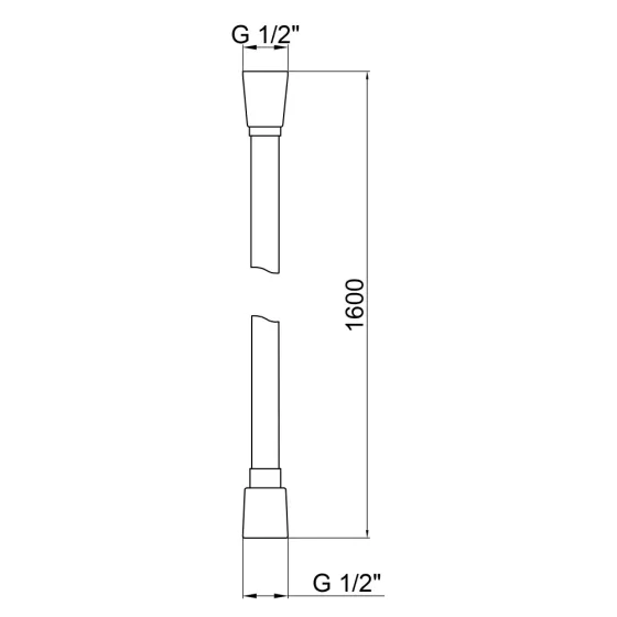 Шланг для ручного душа з полімеру Qtap Hadice 1600 мм QTHADPVC160B Black Matt Харків