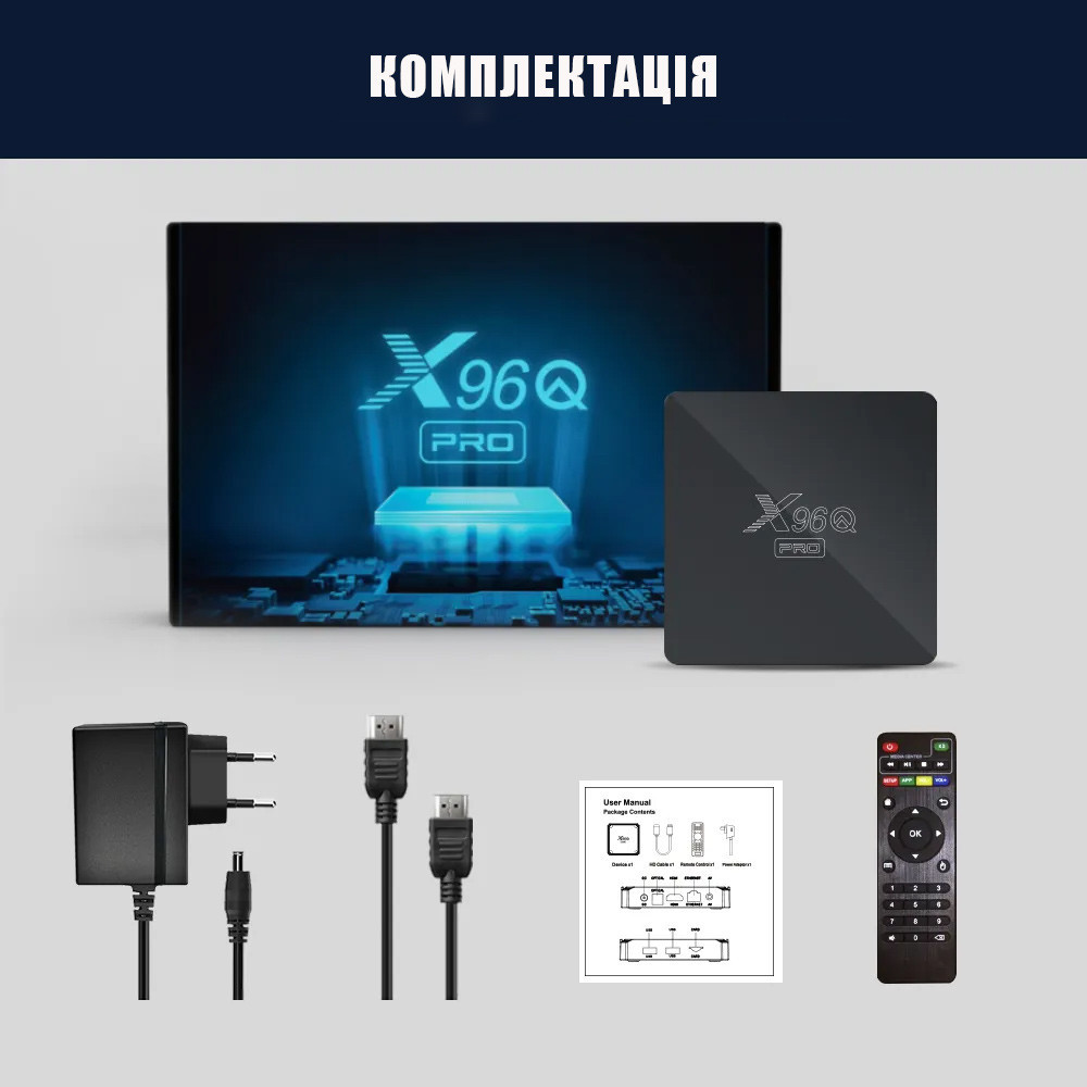 Смарт ТВ приставка X96Q PRO 2/16 Гб Smart TV Box Android Андроїд ТВ бокс Київ - фото 2