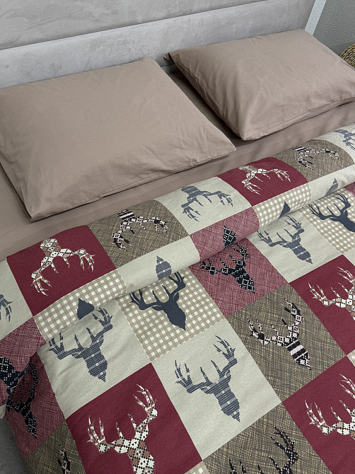 Ecotton Комплект постільної білизни Ecotton полуторний 150х215 см червоний Олені новорічний Коломыя - изображение 3