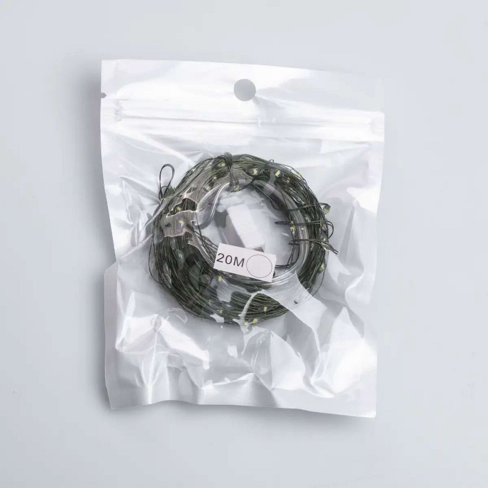 Garlando Гірлянда роса 20 метрів USB на 200 led світлодіодів крапля на зеленому дроті біла USB2 Коломия - фото 4