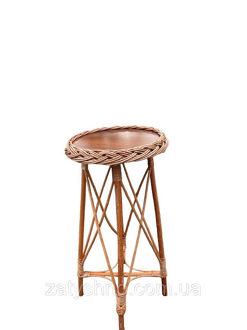 Столик высокий журнальный круглый из лозы Киев - изображение 2