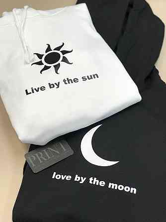 Парные теплые толстовки для влюбленных LIVE BY THE SUN \ LOVE BY THE MOON Черновцы