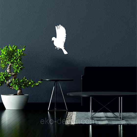 Декоративное настенное Панно «Птичка» Декор на стену(цена за 1шт) 30*16 см, Белый Киев