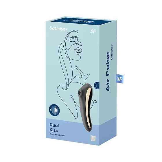 Вакуумный стимулятор с вибрацией Satisfyer Dual Kiss Black Sex Aura Киев