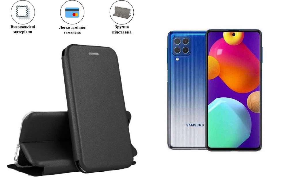 Чохол-книжка з силіконом для Samsung Galaxy M62 SM-M625F, чорний Київ - фото 1