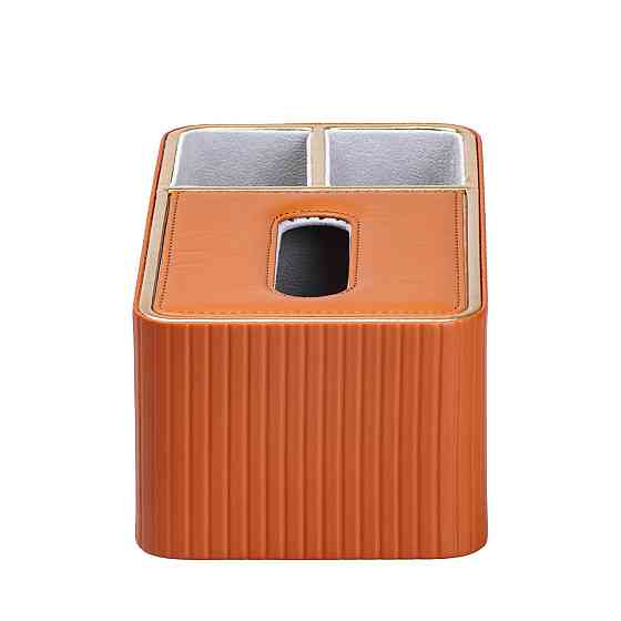 TS Kitchen Серветниця на стіл з еко-шкіри з двома відділеннями 27 х 13.5 х 10 см Коричневий HPD Коломыя