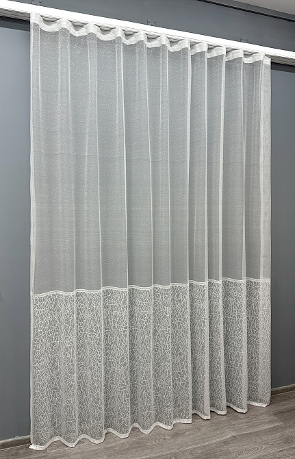 Тюль VR-Textil 1674т Жаккард Белый 300х270 см (42-0694) Киев - изображение 3