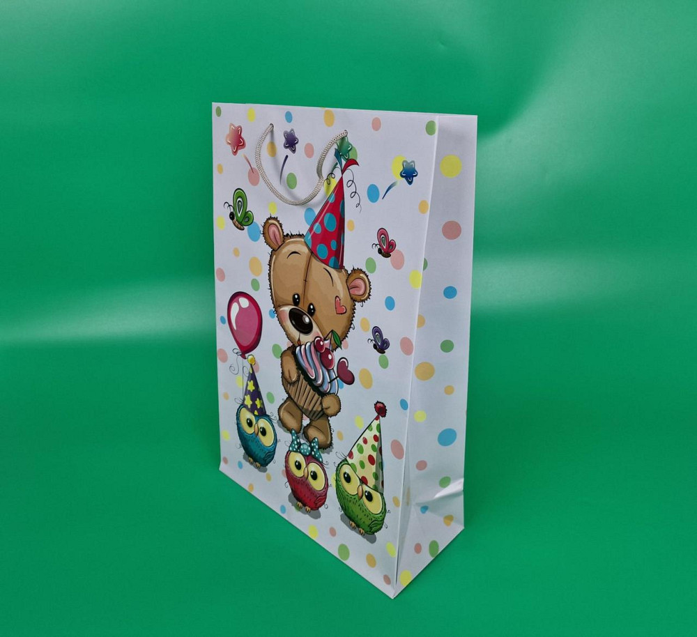 Пакет бумажный гигант вертиркальный30х42х12)(артGV-017) (12 шт) Харьков - изображение 1