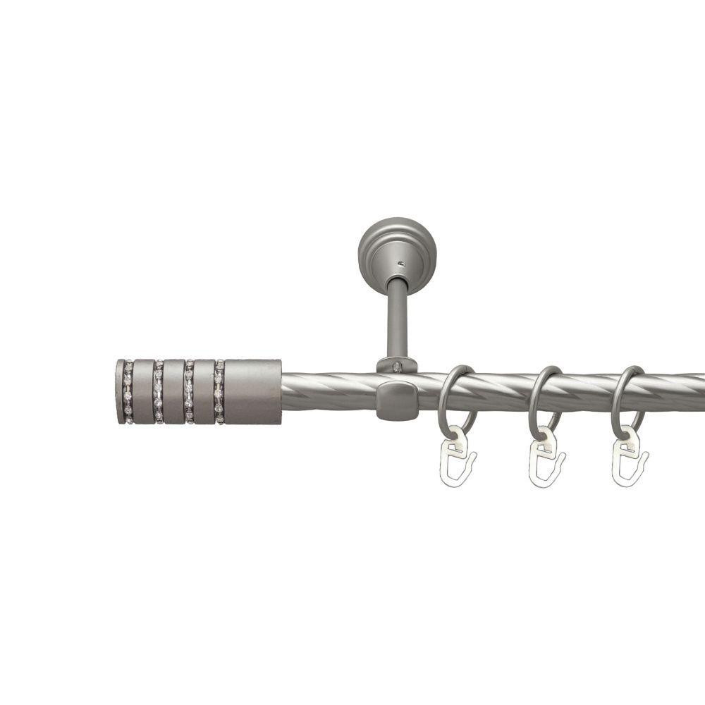 Карниз Orvit Барамелла металевий однорядний відкритий скручена труба кільце металеве Сатин 16 мм 200 см (00-00022698) Львів - фото 1