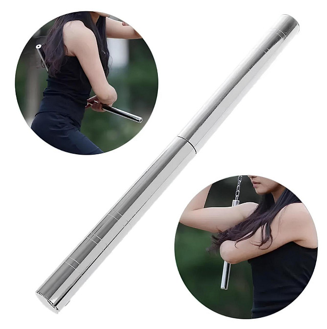 Складные стальные нунчаки RESTEQ 36,5 см — металлические тренировочные палки для единоборств, боевых искусств, трюков и коллекции Киев - изображение 8