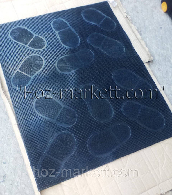 Резиновый коврик Следы средний  75 см х 45 см черный Харьков - изображение 7