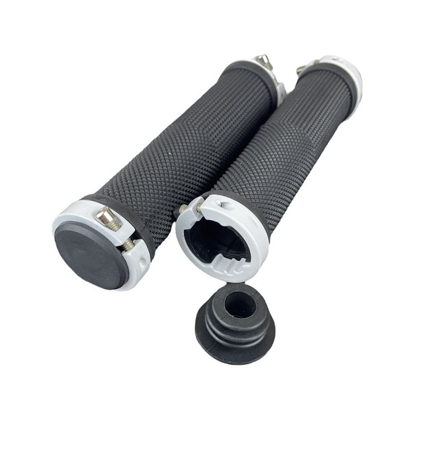 Грипсы 130mm Черные BilaLock с двумя замками (Ручки на руль велосипеда) Черные Белый Бровары - изображение 3