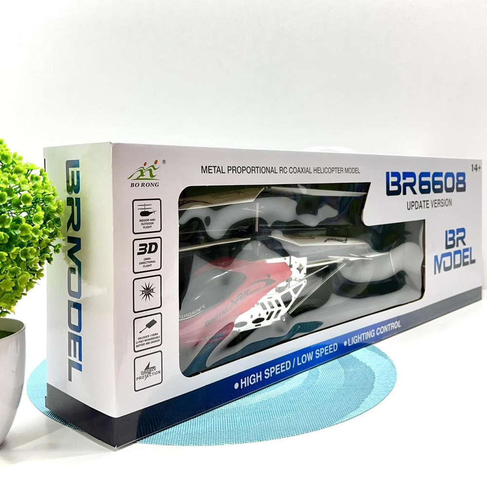 Вертоліт на радіокеруванні з гіроскопом підсвічування пульт Червоний (BR6608) Чернигов - изображение 3