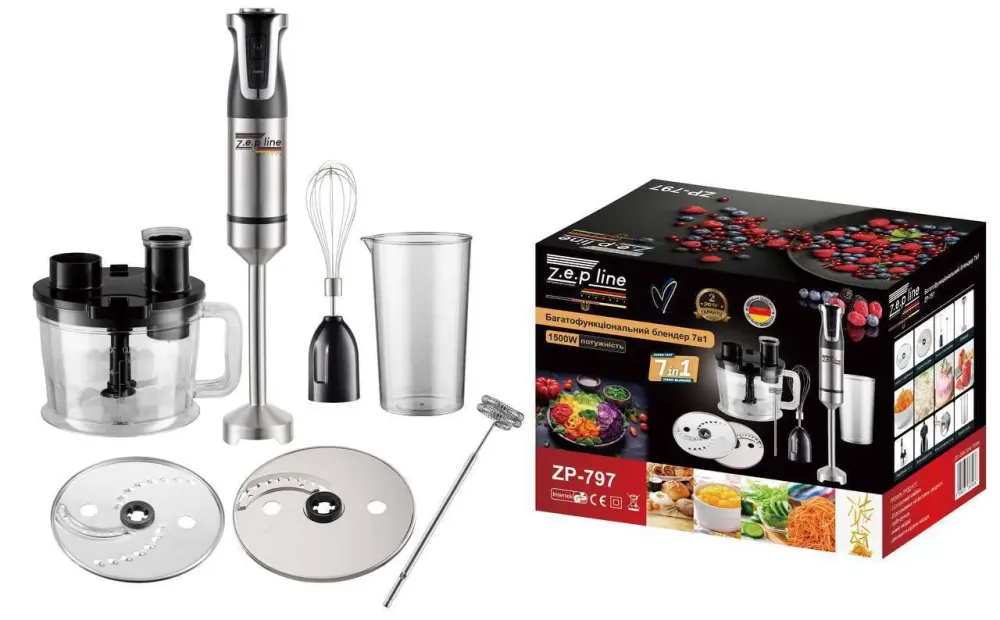 Блендер Zepline ZP-797 1500 Вт 7в1 черный Коломыя - изображение 1