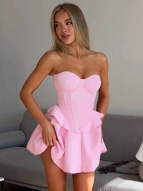 Жіноче романтичне плаття з корсетом костюмка люкс. Рожевий, 44/46 Одеса - фото 1