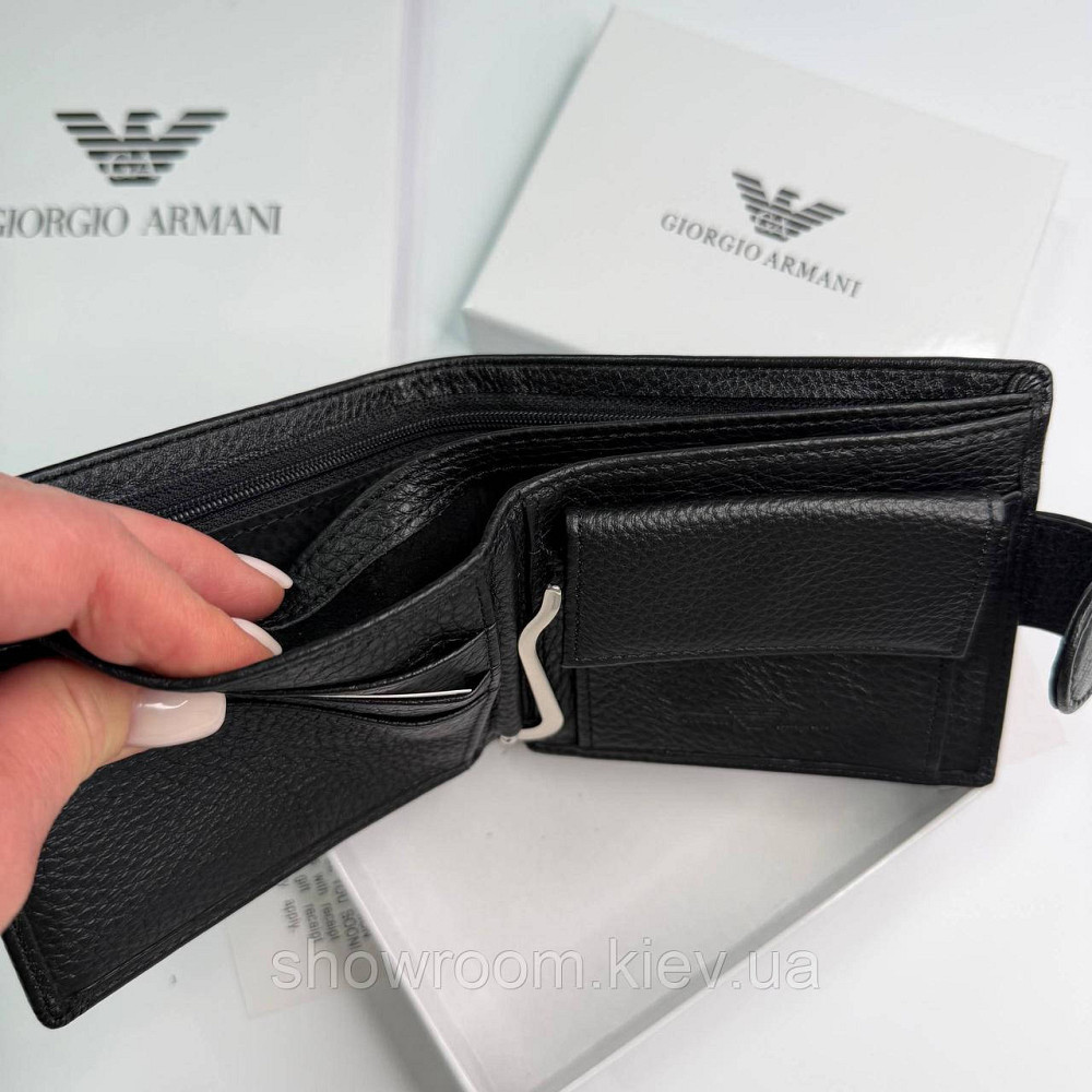 Мужской кожаный зажим на застежке Armani (6603) Киев - изображение 6