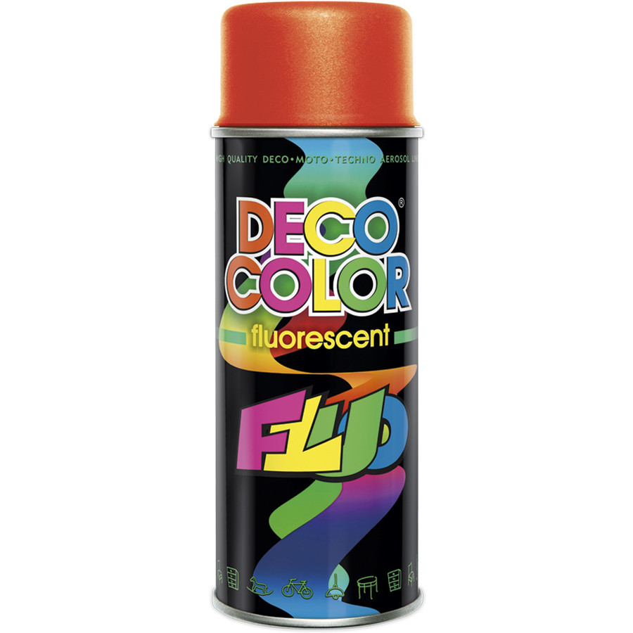 Флуорисцентна фарба аерозольна DecoColor помаранчевий 400мл Київ - фото 1