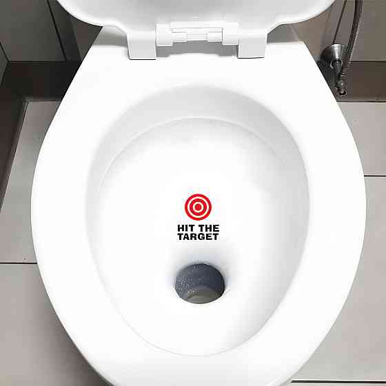 Наклейка на унітаз Приціл 14 на 13 см чорно-червоний Київ