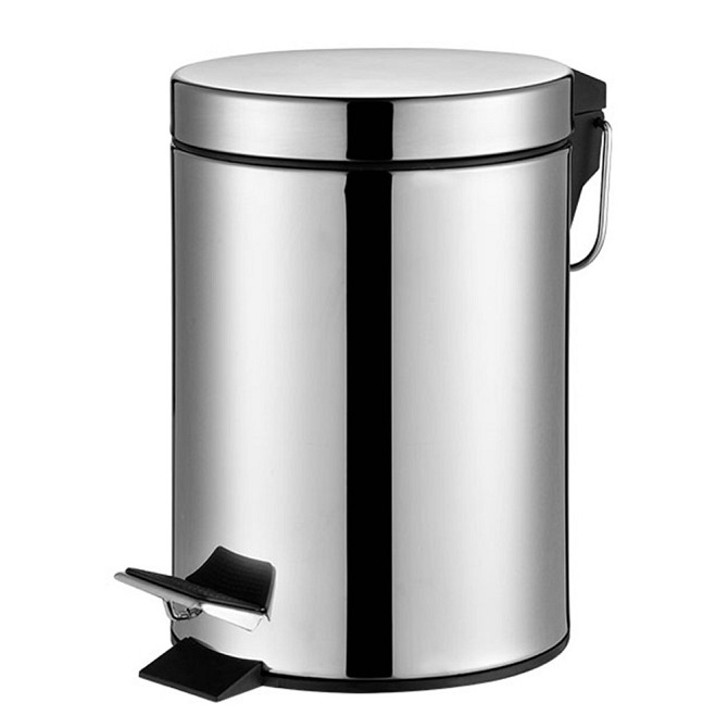 Мусорное ведро круглое Zerix Solo-TC0103 SS Color 3 л цвет нержавейка (ZX5895) Черновцы - изображение 2