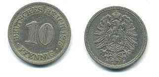 10 пфеннігів 1875 J - Німеччина Полтава