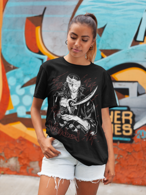 Футболка аниме Вагабонд Мусасхи Мийамото Матахакхи оверсайз (S/M/L) Черний AnimeJ0671 Днепр - изображение 3