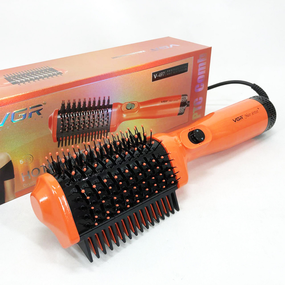 Фен мощный VGR, Фен обычный для укладки волос, Портативный для сушки Расческа-браш укладки QO-57 Львов - изображение 5