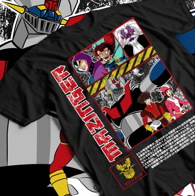 Футболка для хлопчика з аніме принтом Мазінгер З Аніме Коол оверсайз (зріст від 165 до 180) Чорний AnimeJ0649m Дніпро - фото 1