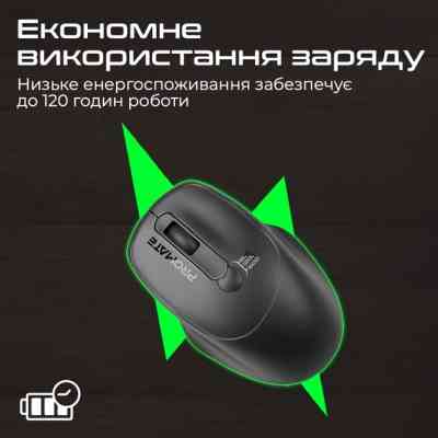 Мышка Promate UniGlide Wireless Black (uniglide.black) Винница