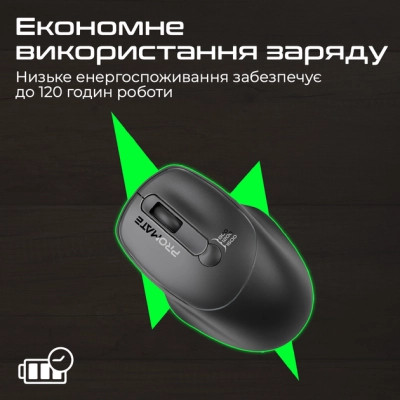 Мышка Promate UniGlide Wireless Black (uniglide.black) Винница - изображение 6