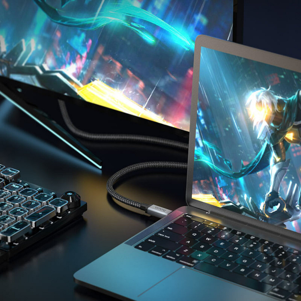 Кабель HOCO US06 USB3.2 20Gbps 100W HD high speed data cable(L=1M) Black Київ - фото 4