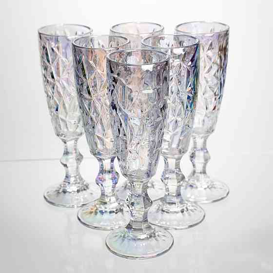 Набір келихів для шампанського 6 штук 160 мл подарункові келихи для шампанського на ніжці фужери для ігристих вин HP-19-172 Київ