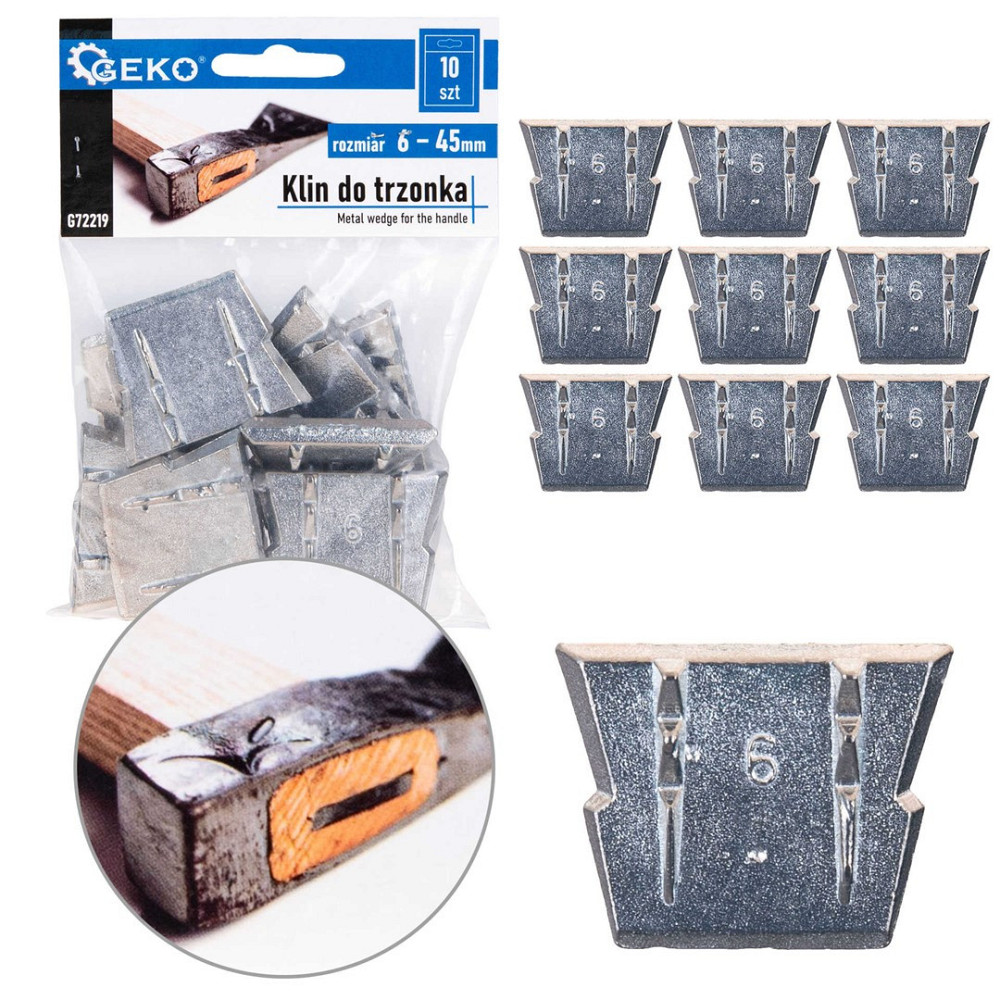 Клин "GeKo" для древка молотка, молота, топорища 6х45х35 мм (ціна за 1шт.) Стрый - изображение 2