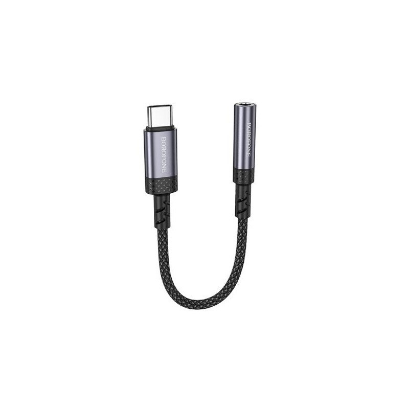 Перехідник BOROFONE BV24 Graceful digital audio converter cable Type-C to 3.5mm Metal Grey Київ - фото 3