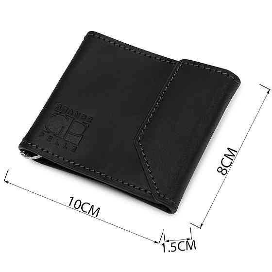 Чоловічий практичний затиск для грошей GRANDE PELLE 11404 Чорний Київ