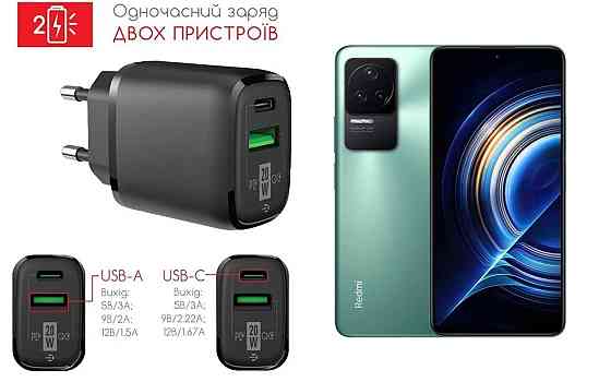 Сетевое зарядное устройство для Xiaomi Redmi K50, 20W 3A, Quick Charge 3.0 Киев