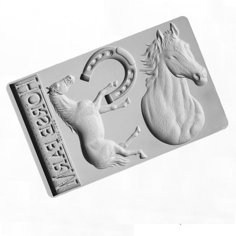 Молд силиконовый Лошадь и подкова 203 на 128 мм серый Киев - изображение 5
