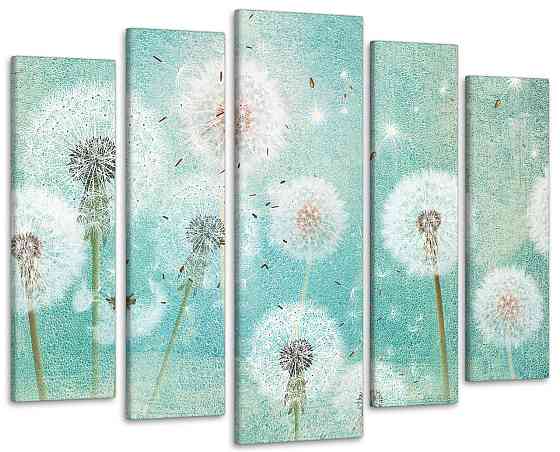 Модульна картина у вітальню / спальню Абстракція Кульбаби Art-463_5 ( 80х118см ) Київ