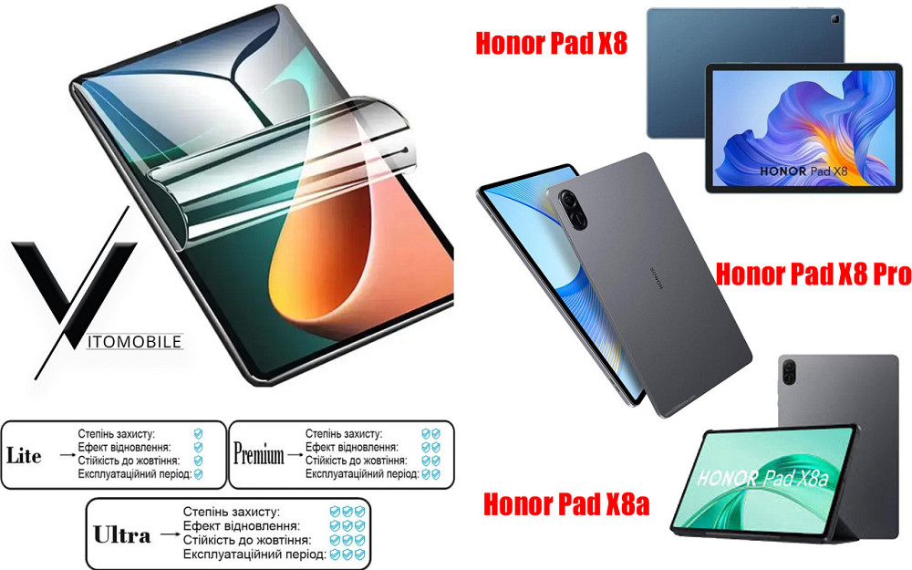 Полиуретановая пленка HyperClear Guard для Honor Pad X8, Pad X8 Pro, Pad X8A Киев - изображение 1