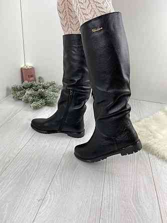 Maxi Сапоги женские Maxi черные натуральная кожа высота 38 см обхват голени 36-39 см размер 36 Коломия