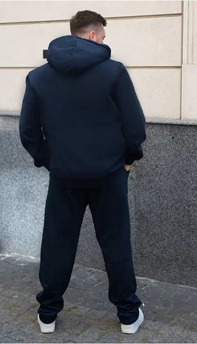 Чоловічий теплий костюм на флісі з хутром Синій 48/50 Харків - фото 3