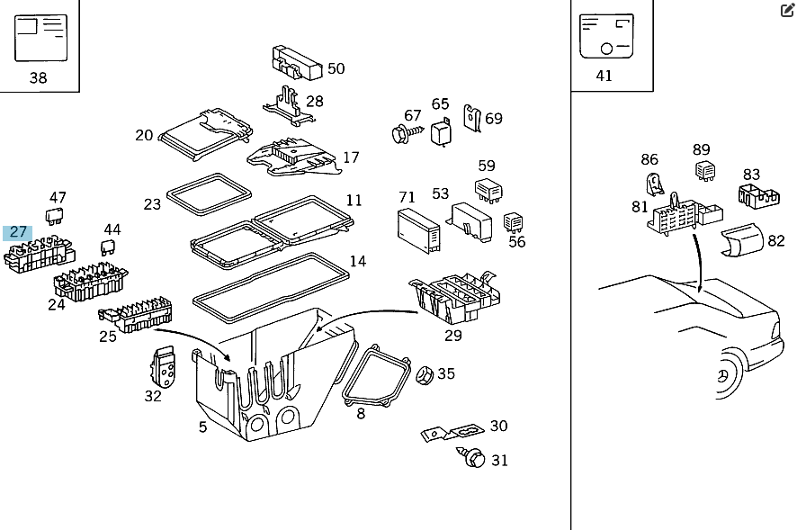 Mercedes-Benz  A1405450101 Блок запобіжників S-class W140 CL C140 Одеса - фото 1