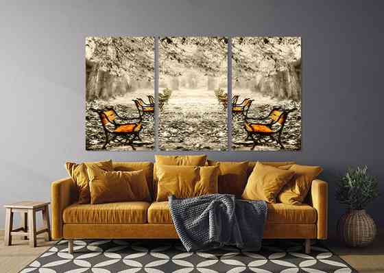 Модульна картина у вітальню/ спальню  Парк   ART-297_3A 70х130 см Київ