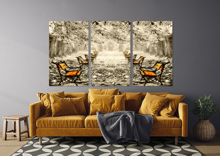 Модульная картина в гостиную / спальню  Парк    ART-297_3A 70х130 см Киев - изображение 3