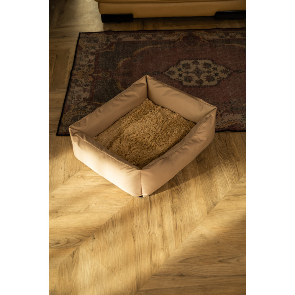 Водовідштовхувальний лежак зі знімним чохлом і двосторонньою хутряною подушкою Incor Бежевий 10041 L (80/60/20) Київ - фото 5