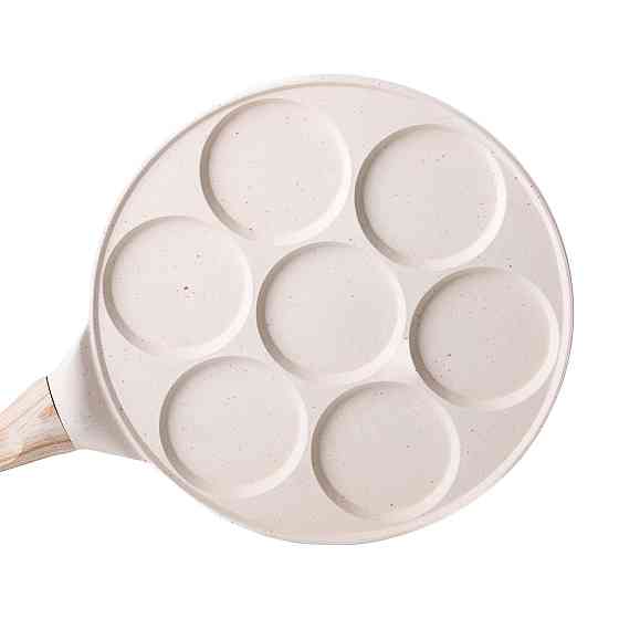 Сковорода з антипригарним покриттям 26 см для млинців, яєць та оладок 7-сегментна кругла бежева HP-39-582-W Київ