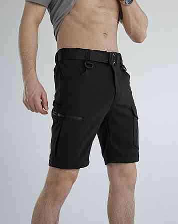 Штани-трансформери чоловічі чорні страйч-плащівка Pobedov Transformer 2.0. Мілітарі штани чоловічі Київ