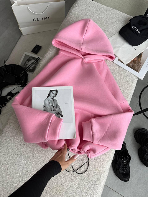 Женская базовая кофта худи из турецкой тринитки на флисе Одесса - изображение 5