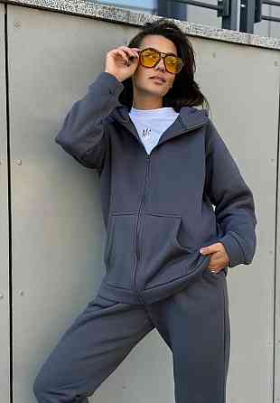 Зип худи женское оверсайз Графитовый 46/48 Харьков