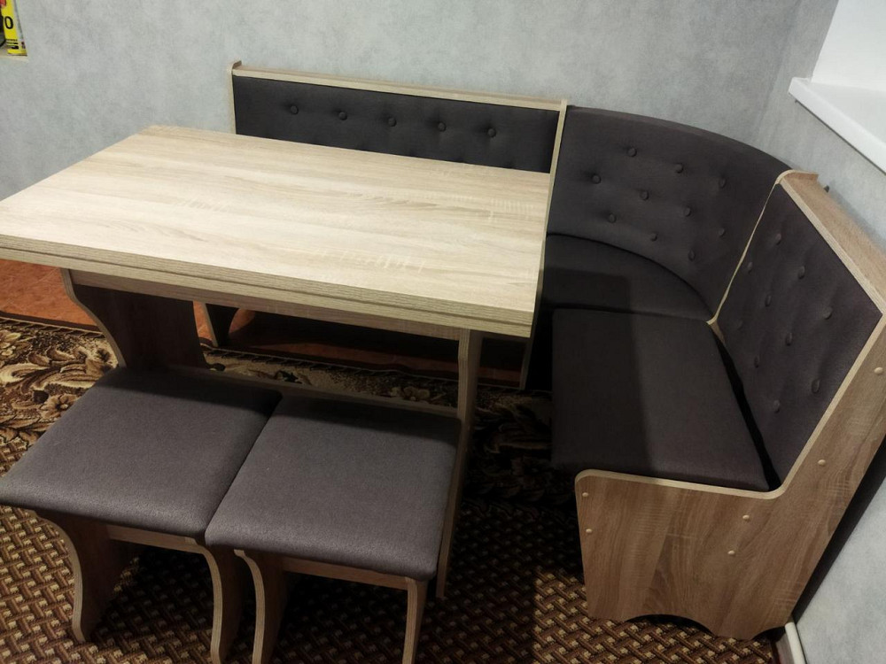 Сімейний куток кухонний зі столом та 2 табуретки 114х154 см Дуб Самоа Львів - фото 10